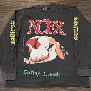 NOFX eating lamb Heavy Petting Zoo Grunge tour Faded Band modern vintage shirt